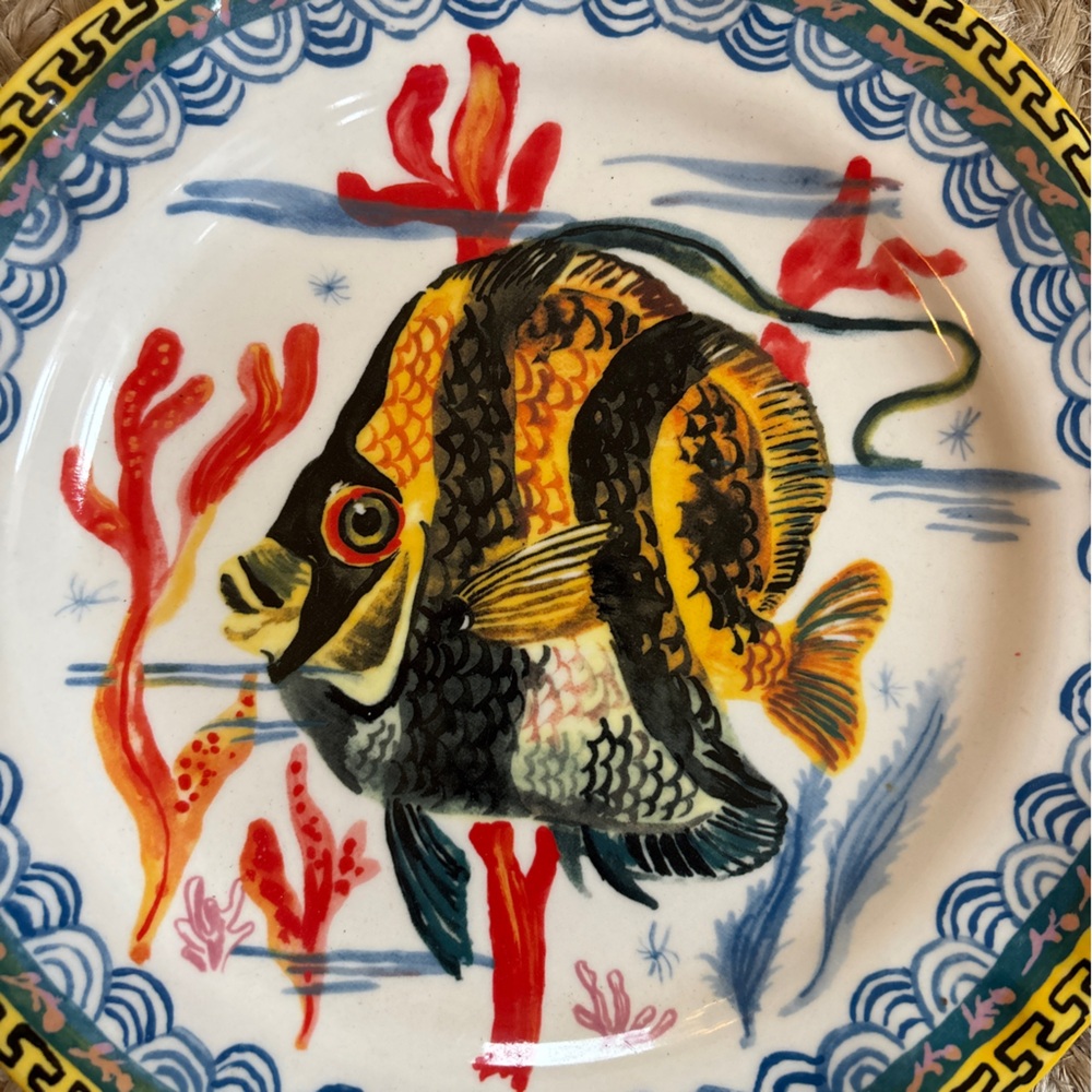 Anthropologie Nathalie Lete Angelfish 10” Dinner Plate BRAND NEW RARE - Picture 2 of 4